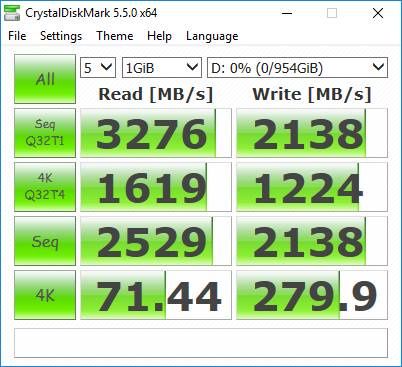 Plextor M9Pe - wydajność CrystalDiskMark
