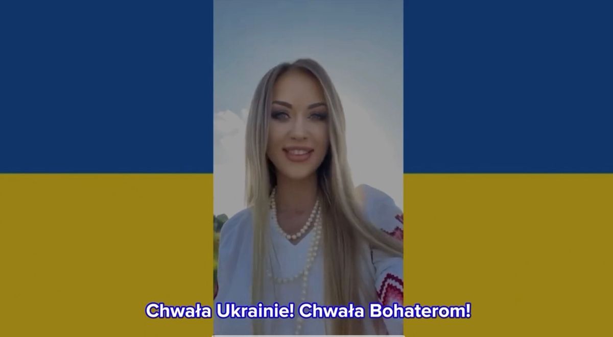 Скрін з відео привітання українських та польських зірок з Днем Незалежності України