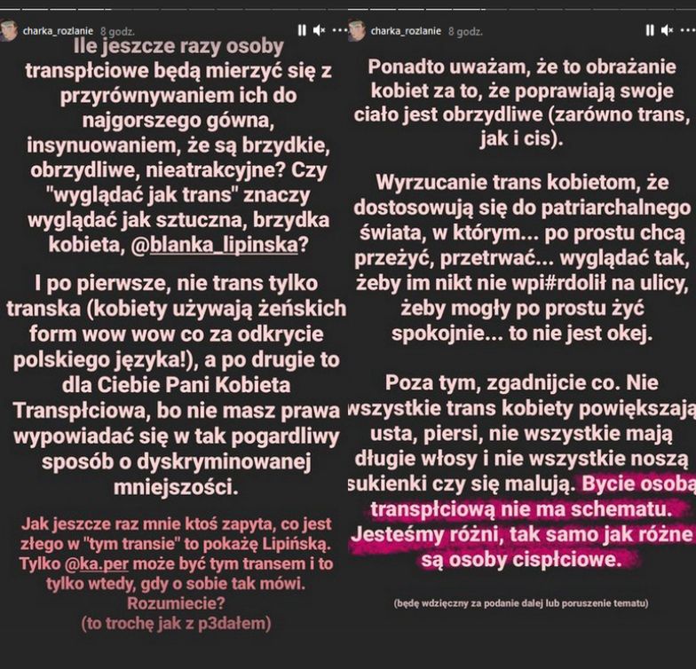 Aktywista gani Blankę Lipińską