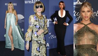 Gala amfAR: Grająca nogą Heidi Klum, elegancka Anna Wintour, "sobowtórka" Anji Rubik... (ZDJĘCIA)