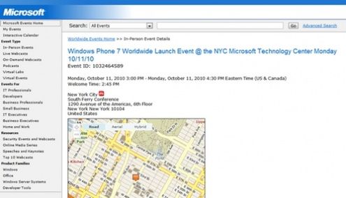Windows Phone 7 oficjalnie 11 października. Microsoft potwierdził event