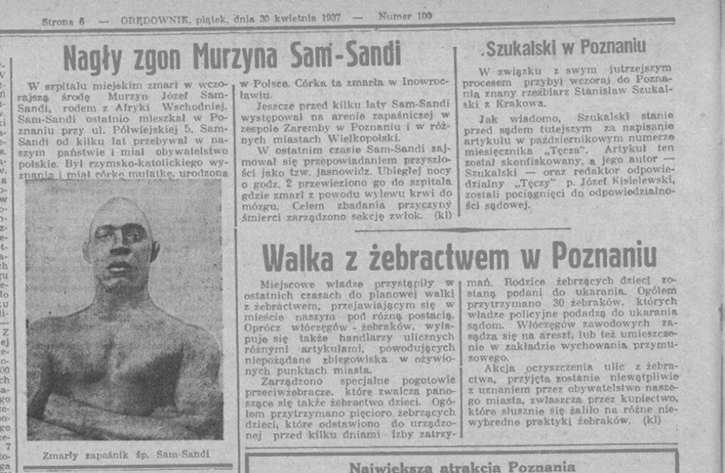 Gazety doniosły o śmierci zapaśnika i jasnowidza. Ciemnoskóry żołnierz bił się w szeregach polskich z bolszewikami