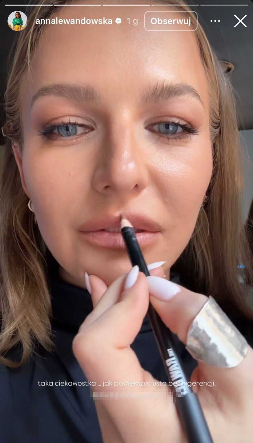 Anna Lewandowska przedstawia sposób na powiększenie ust 