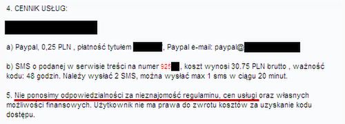 Ile to kosztuje? - dokładnie czytaj regulaminy! 2