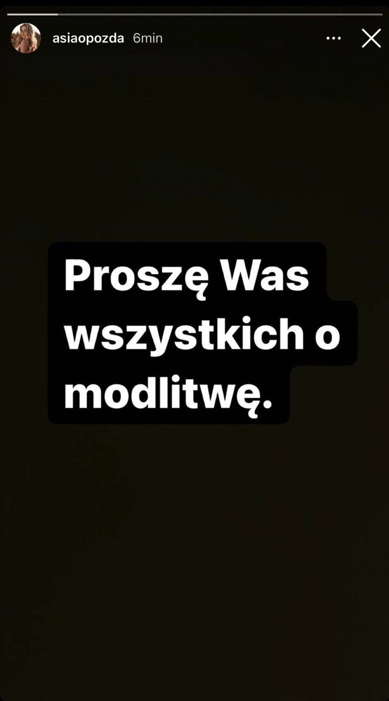 Joanna Opozda prosi o modlitwę