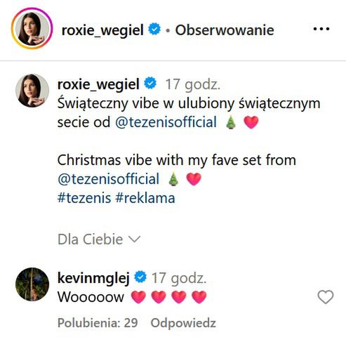 Kevin komentuje zdjęcie Roxie 