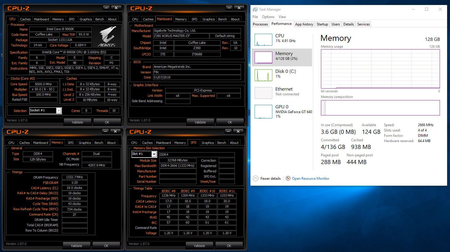 Gigabyte Z390 - obsługa 128 GB pamięci DDR4 RAM