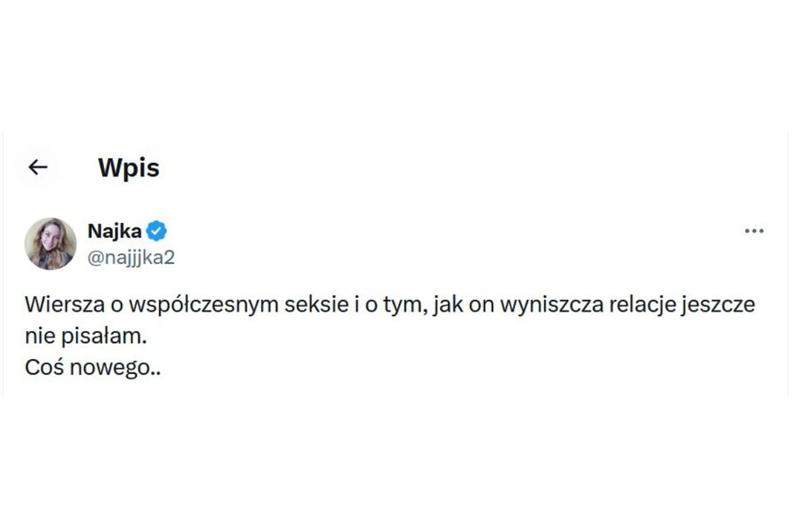 Najjjka napisała wiersz o seksie