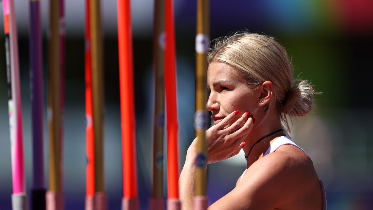 EUGENE, OREGON - JULY 18: Adrianna Sulek of Team Poland reacts while competing in the Women's Heptathlon Javelin on day four of the World Athletics Championships Oregon22 at Hayward Field on July 18, 2022 in Eugene, Oregon. (Photo by Christian Petersen/Getty Images)