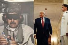 Schwytany Nicolas Maduro, Donald Trump, kolaż 