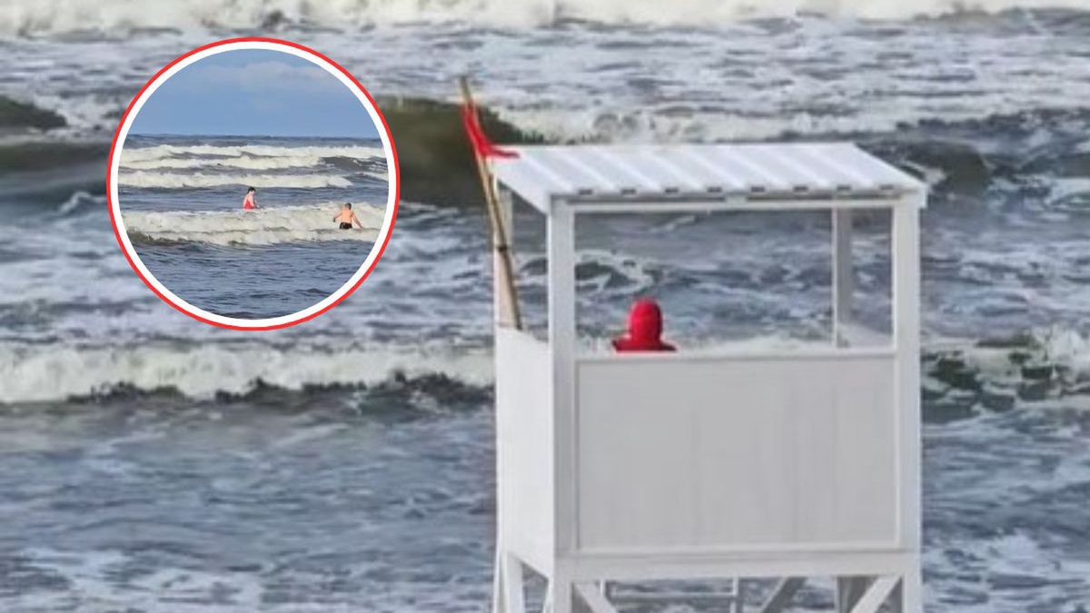 Mimo czerwonej flagi weszli do wzburzonego morza