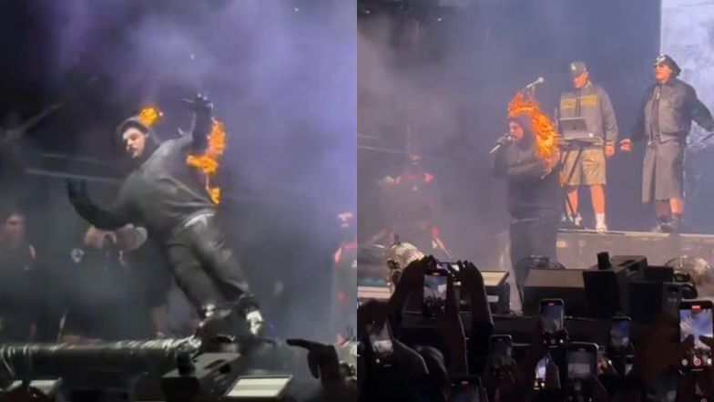 Bedoes zaprezentował na scenie sztuczkę z ogniem