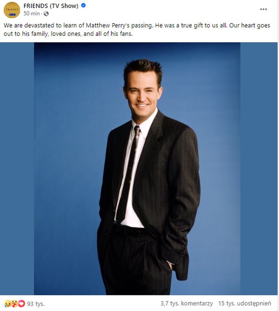 Matthew Perry nie żyje
