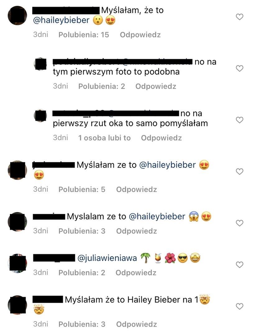 Fani mylą Julię Wieniawę z Hailey Bieber