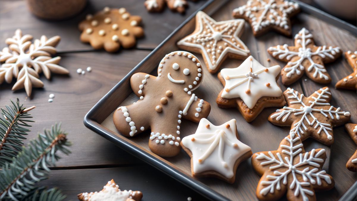 Pierniki z białym lukrem wyglądają elegancko i klasycznie