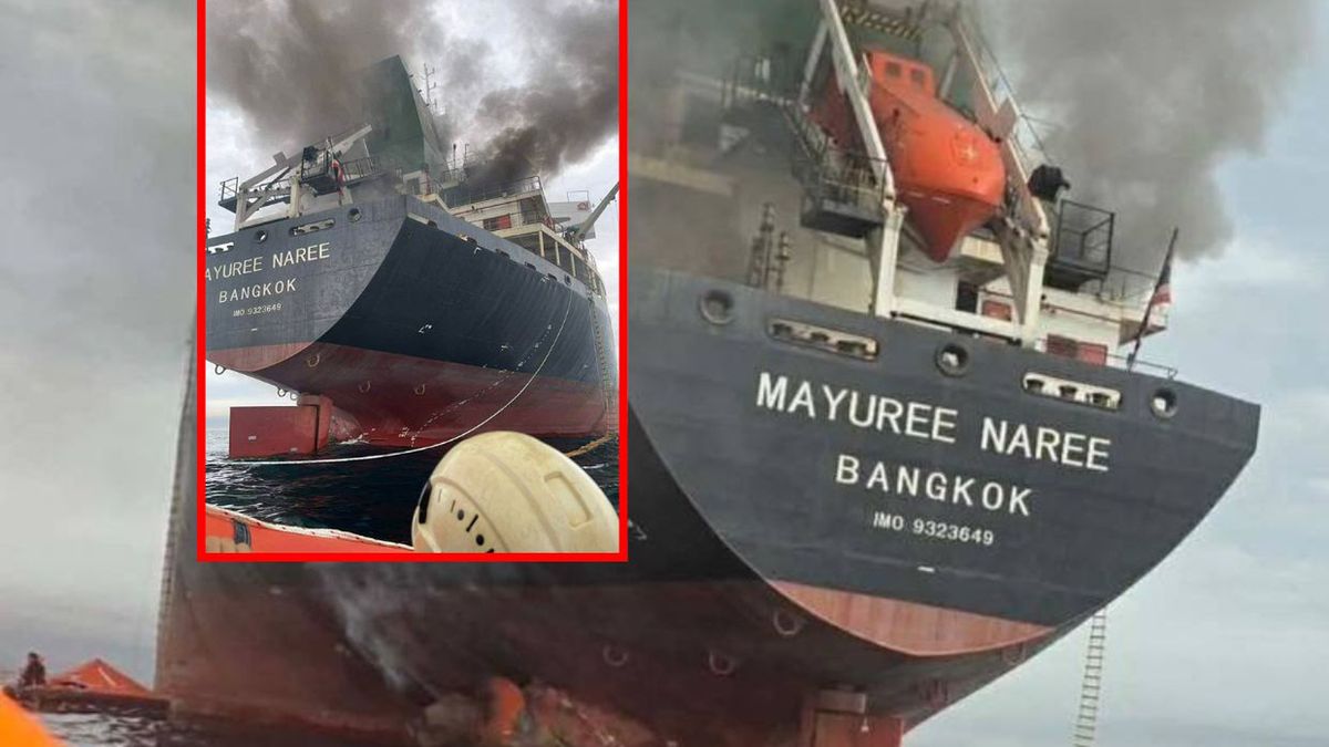 Tajlandzki statek w ogniu. Akcja ratunkowa