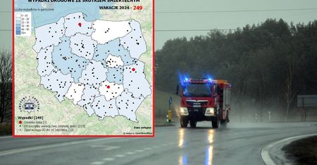 Policja pokazała mapę polskich dróg w wakacje. Te statystyki są przerażające