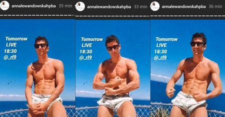 Robert Lewandowski potrenuje z żoną. Już mocno pręży muskuły