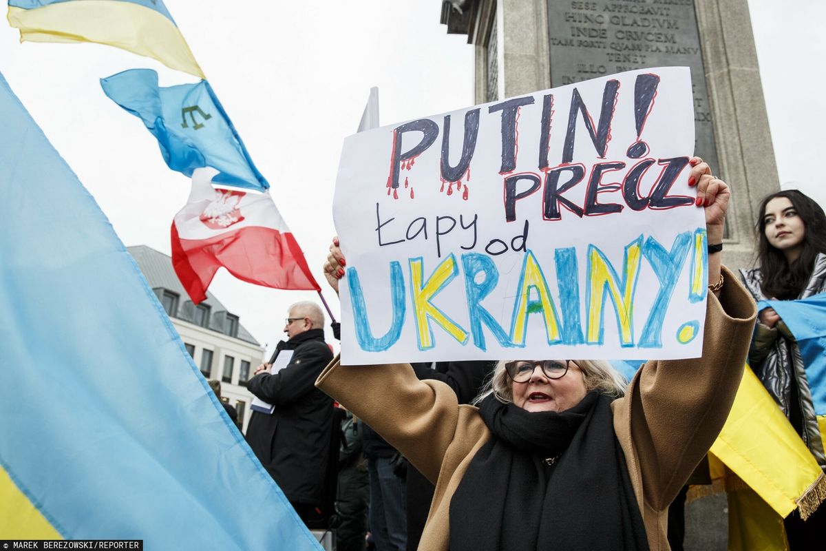 Demonstracja solidarności z Ukrainą. "Krew ratuje więcej żyć niż karabiny"