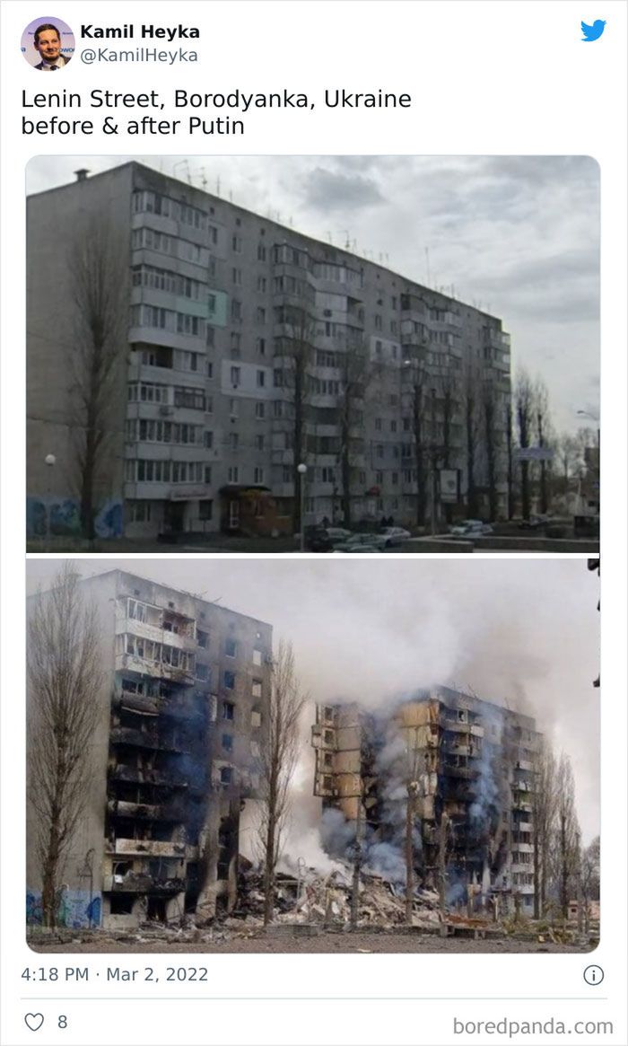 Wojna w Ukrainie: Zdjęcia miejsc przed i po rosyjskim ataku 11