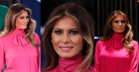 Żona Donalda Trumpa przyszła na debatę prezydencką w bluzce "pussy bow"! (ZDJĘCIA)