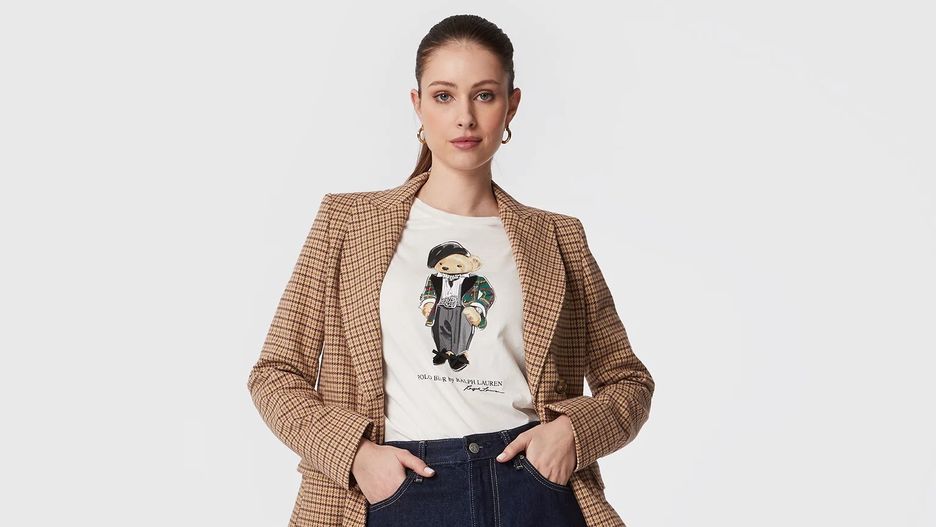T-shirt Ralph Lauren ze słynnym wizerunkiem misia.