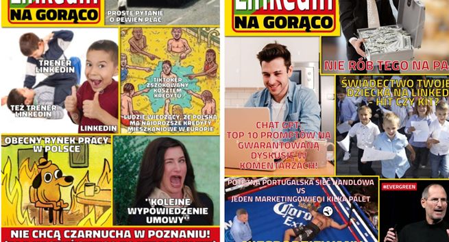 LinkedIn jak "Życie na Gorąco". Kim jest twórca memicznych prasówek?