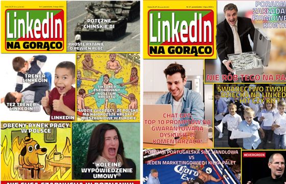 LinkedIn jak "Życie na Gorąco". Kim jest twórca memicznych prasówek?