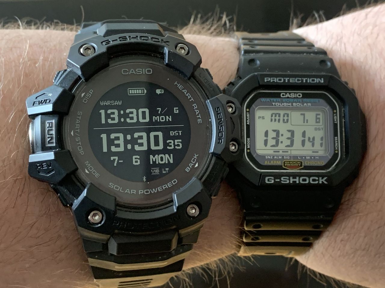 Casio G-Shock GBD-H1000 i dla porównania klasyczny model G-5600