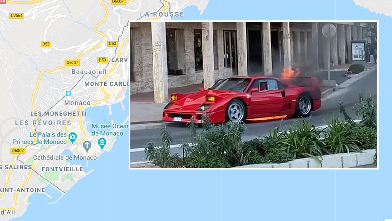 W Monako spłonęło Ferrari F40. Wysiłki obserwatorów nie pomogły