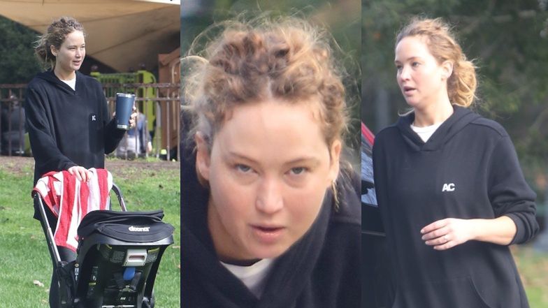 Jennifer Lawrence na spacerze z synkiem