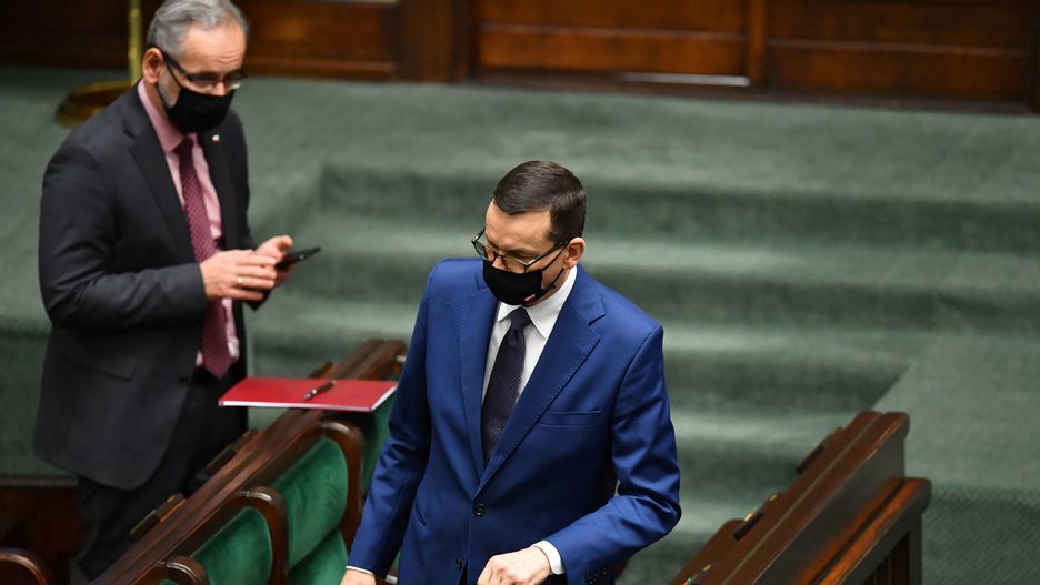 Na zdjęciu minister Adam Niedzielski oraz premier Mateusz Morawiecki