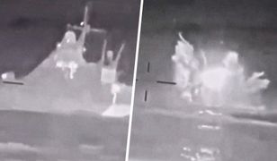 Rosyjski okręt w ogniu. Opublikowano nowe nagranie z ataku