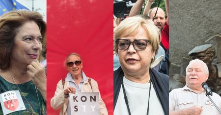 Komorowska, Żakowski, Wałęsa, Budka, Rzepliński, Nowacka i inni na proteście przed Sądem Najwyższym (ZDJĘCIA)