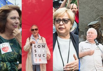 Komorowska, Żakowski, Wałęsa, Budka, Rzepliński, Nowacka i inni na proteście przed Sądem Najwyższym (ZDJĘCIA)