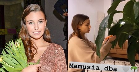 "Żonka" Julia Wieniawa czule przeciera kwiaty szmatką: "MAMUSIA DBA"