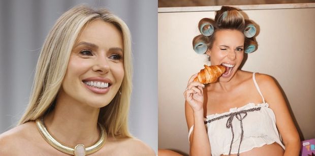 Izabela Janachowska ZAJADA SIĘ słodyczami podczas sesji z NAGIM BRZUSZKIEM. Ciąża jej służy? (FOTO)