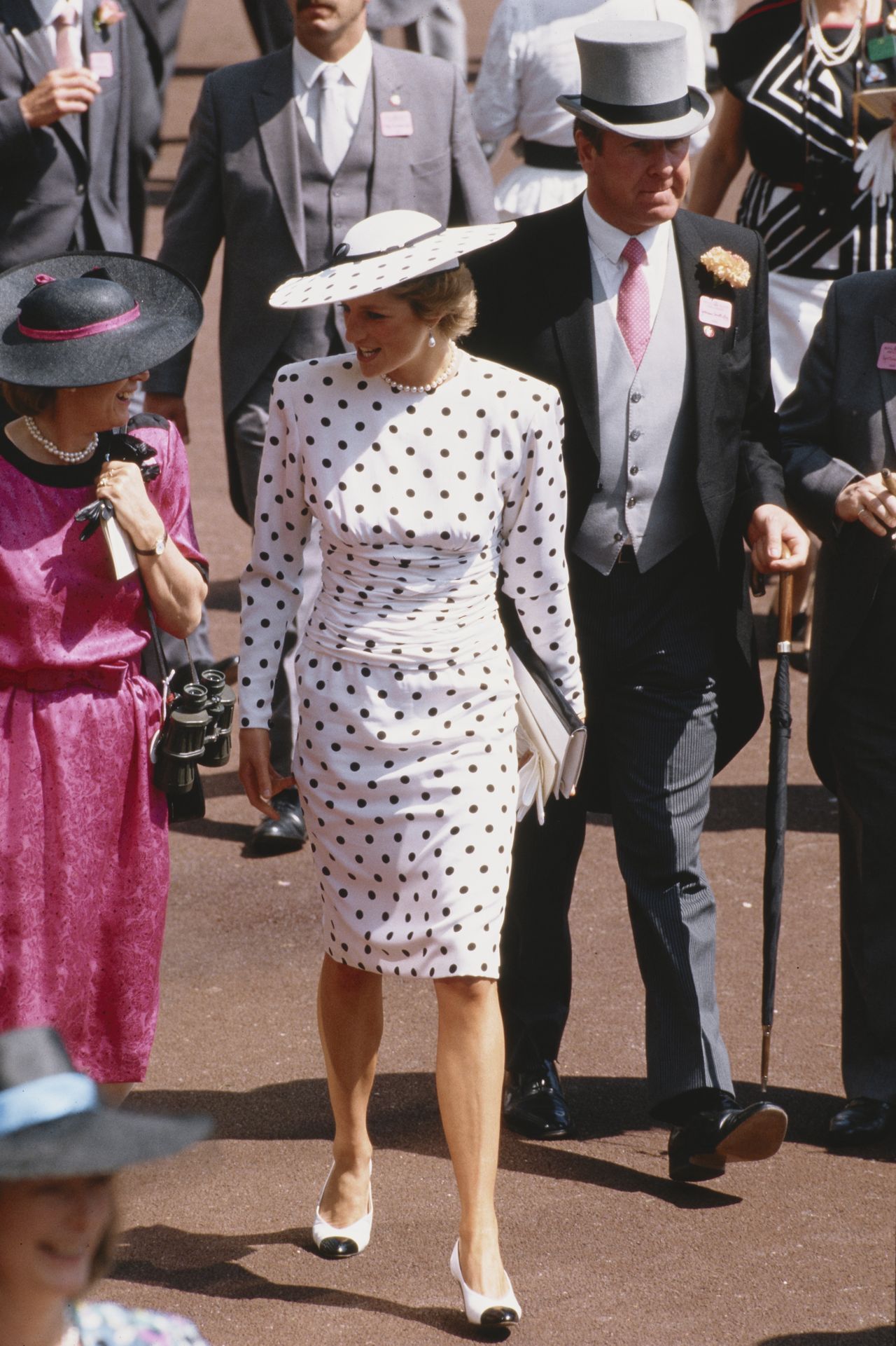 Princess Diana in a polka-dot dress