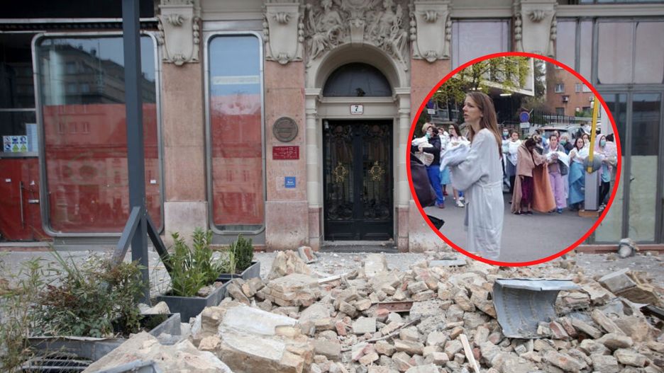 Kobiety ewakuowane ze szpitala po trzęsieniu ziemi w Zagrzebiu