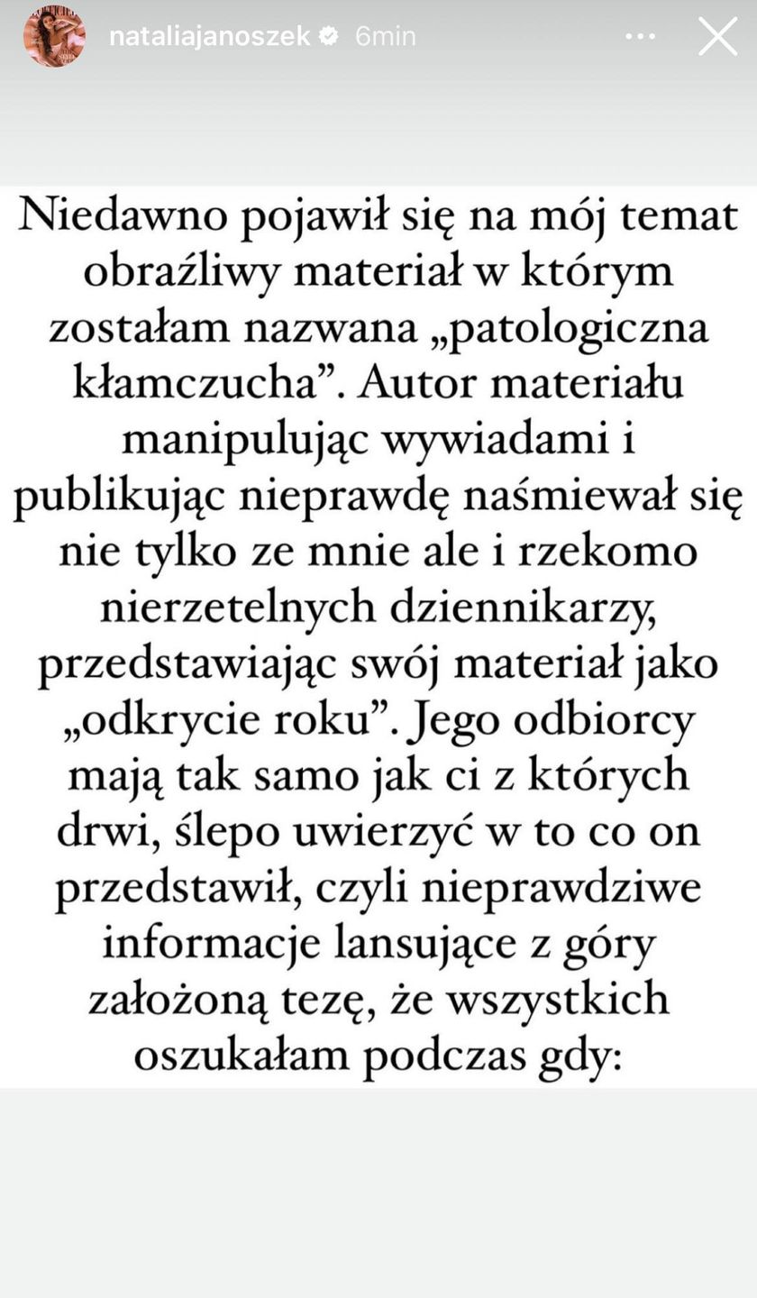 Natalia Janoszek odgryza się Krzysztofowi Stanowskiemu 