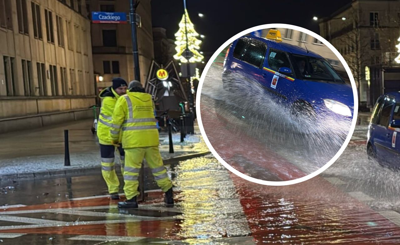 Duża awaria wodociągowa w centrum Warszawy. "Rzeka" płynęła Świętokrzyską