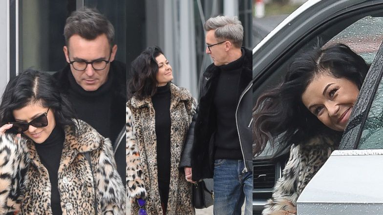 Katarzyna Cichopek i Maciej Kurzajewski posyłają sobie czułe spojrzenia pod studiem TVP