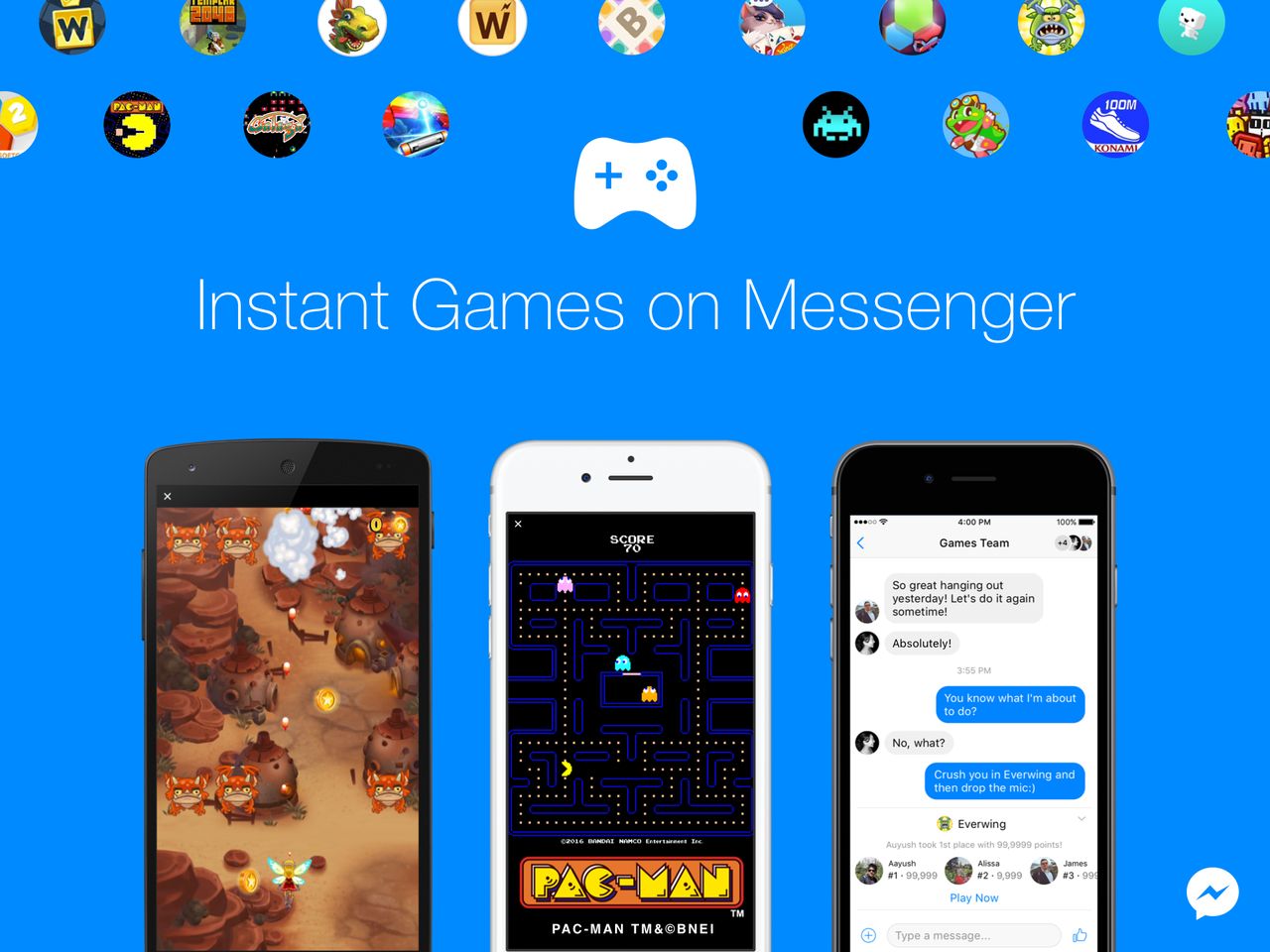 Instant Games: Messenger z funkcją platformy do klasycznych gier