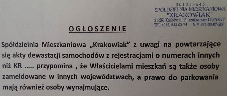 Parkingowa wojna w Krakowie. Niszczą auta za "niewłaściwy" postój