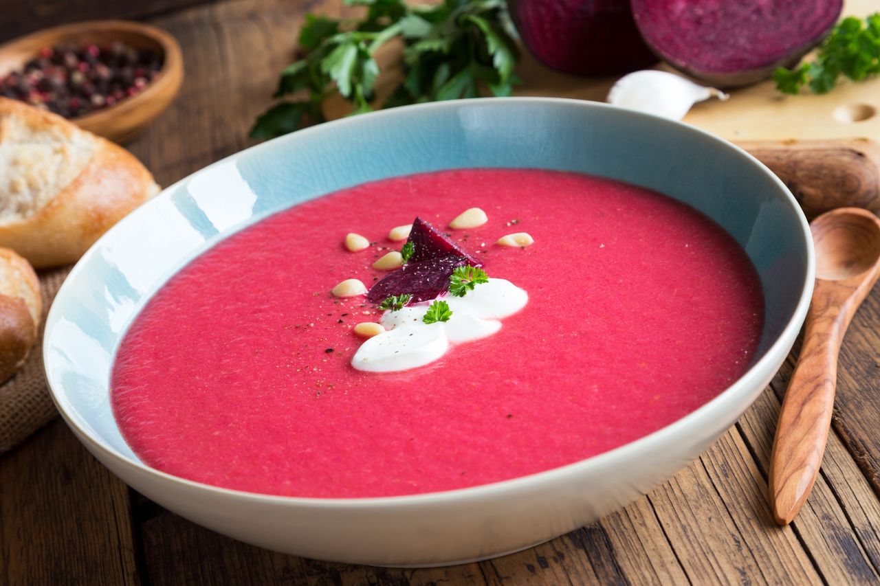 Cream of beetroot soup. A great alternative to borscht.