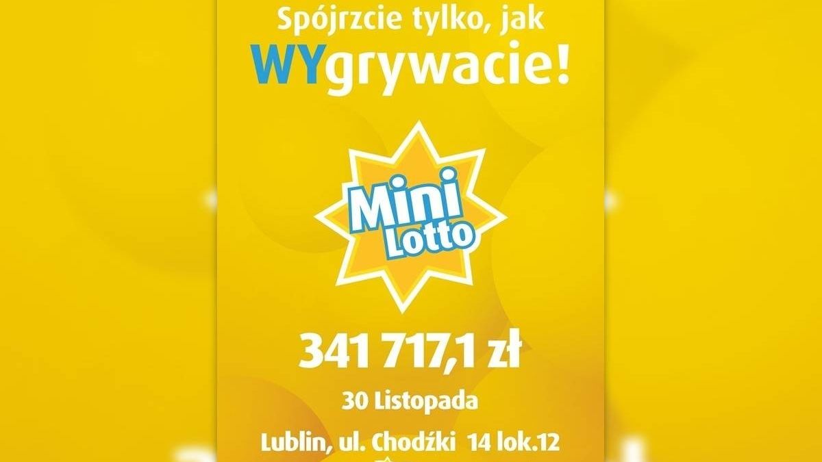 grafika mini lotto z wygraną w Lublinie