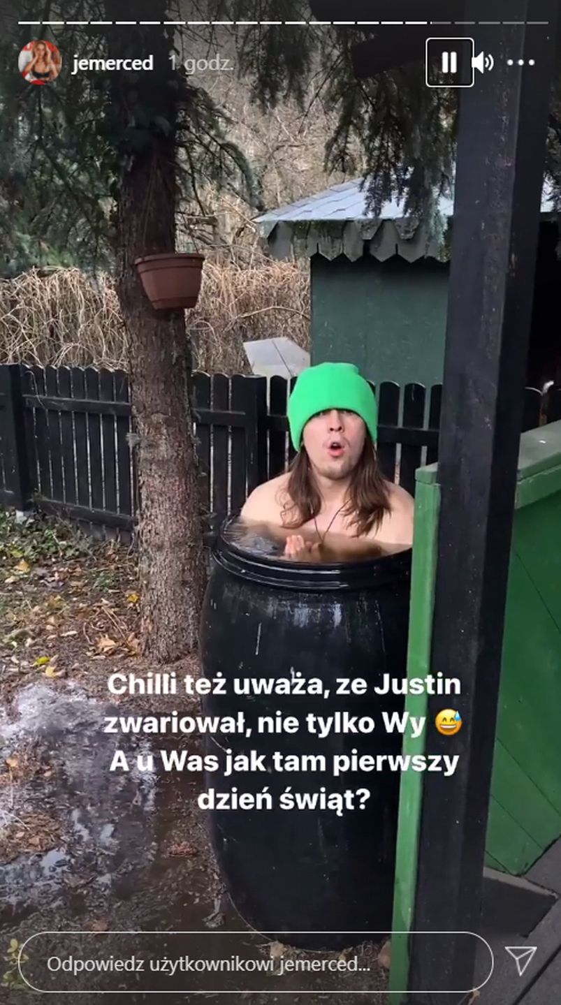 Justin Kirschner morsuje w beczce