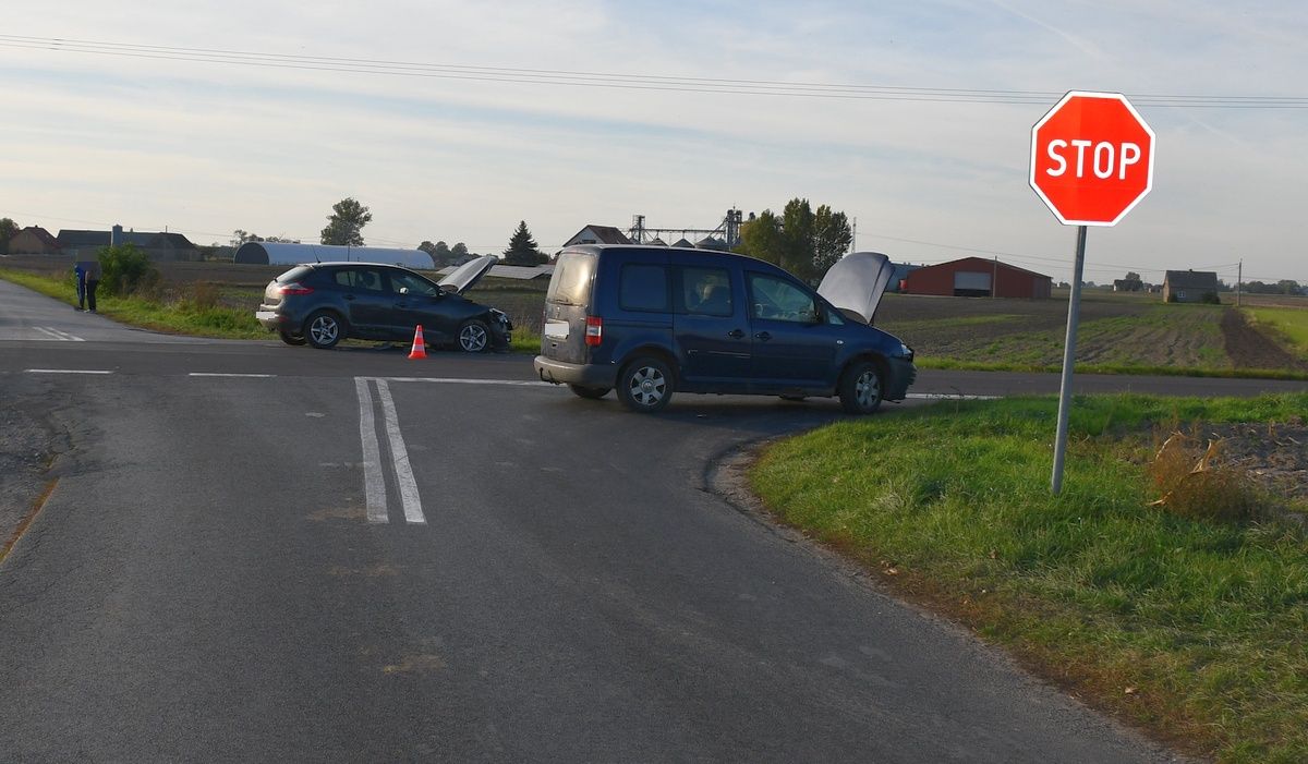Zderzenie Volkswagena i Renault w Bartłomiejowicach