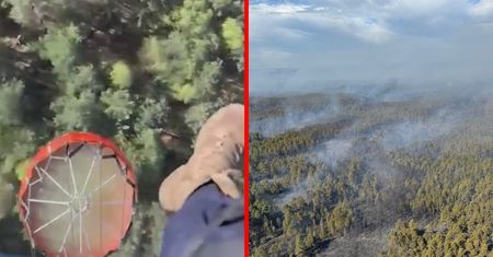 Pożar na Roztoczu. Black Hawk w akcji. Pokazali nagranie