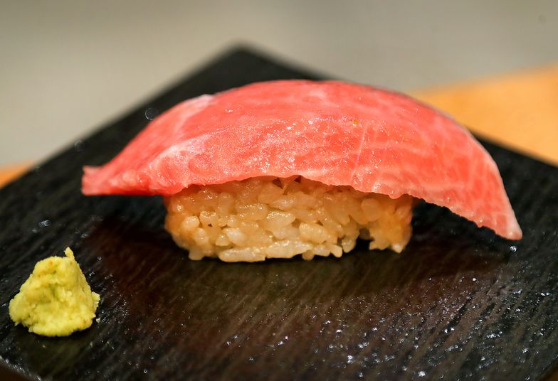 Boston, MA - April 17: Otoro Nigiri at Sakabayashi Sushi Tavern. (Photo by John Tlumacki/The Boston Globe via Getty Images)